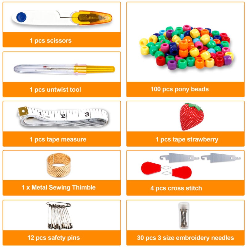 INSCRAFT Embroidery Floss Kit, 364 Pack Embroidery Cross Stitch Kit with 200 Colors Friendship Bracelets Floss and Cross Stitch Tools for Embroidery and Friendship Bracelet String Make - Image 4